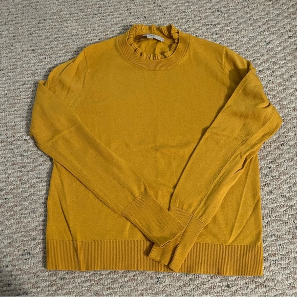 NWOT LOFT  sweater with ruffled neckline - Picture 1 of 9